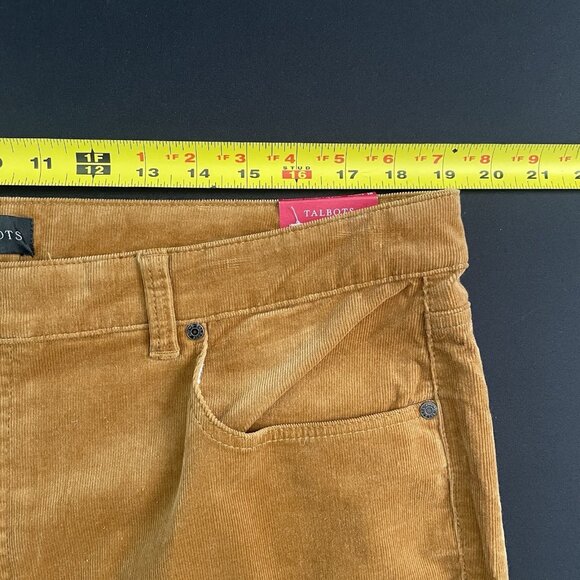 NWT Talbots Women’s 18 Curvy Corduroy Straight Leg Pants High Waist Full Length - Picture 9 of 11